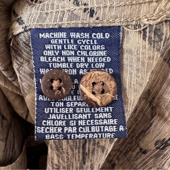 Havana Jack's Cafe Button Down Shirt Men's M Hawaiian Palm Trees Silk beige - Picture 7 of 10